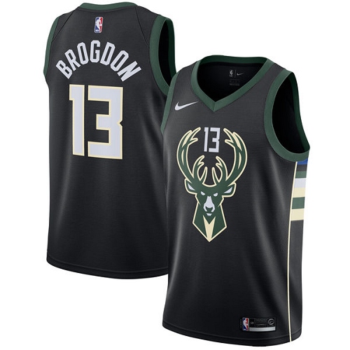 Nike Bucks #13 Malcolm Brogdon Black Women's NBA Swingman Statement Edition Jersey