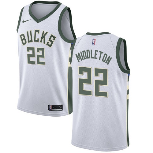 Nike Bucks #22 Khris Middleton White Women's NBA Swingman Association Edition Jersey