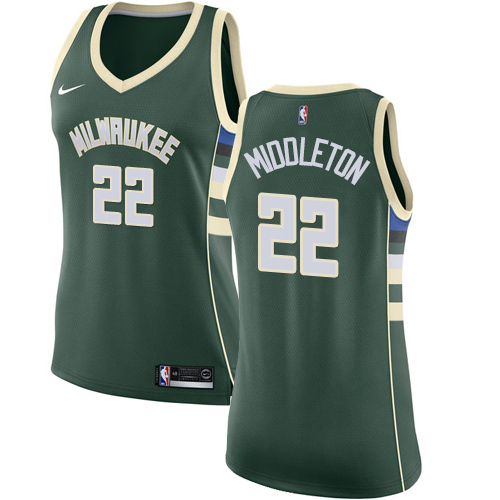 Nike Bucks #22 Khris Middleton Green Women's NBA Swingman Icon Edition Jersey