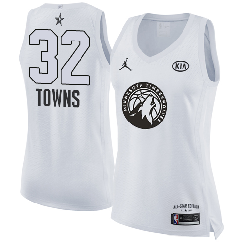 Nike Timberwolves #32 Karl-Anthony Towns White Women's NBA Jordan Swingman 2018 All-Star Game Jersey