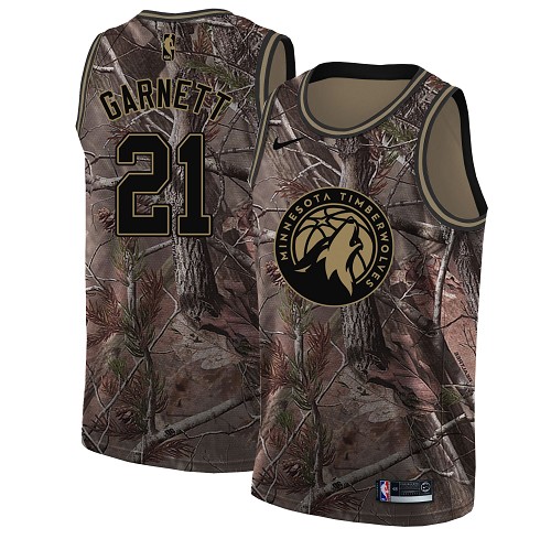 Nike Timberwolves #21 Kevin Garnett Camo Women's NBA Swingman Realtree Collection Jersey