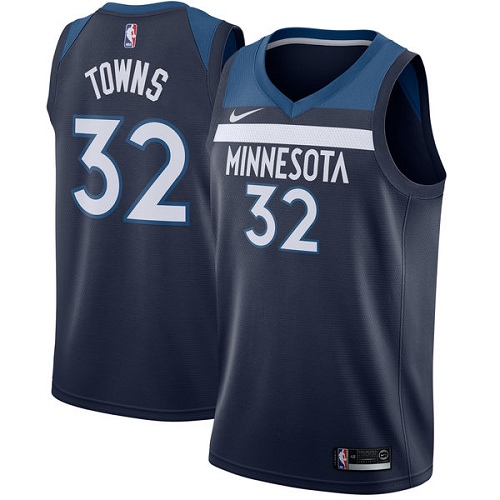 Nike Timberwolves #32 Karl-Anthony Towns Navy Blue Women's NBA Swingman Icon Edition Jersey - Click Image to Close