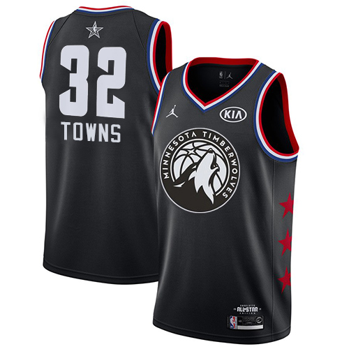 Nike Timberwolves #32 Karl-Anthony Towns Black Women's NBA Jordan Swingman 2019 All-Star Game Jersey