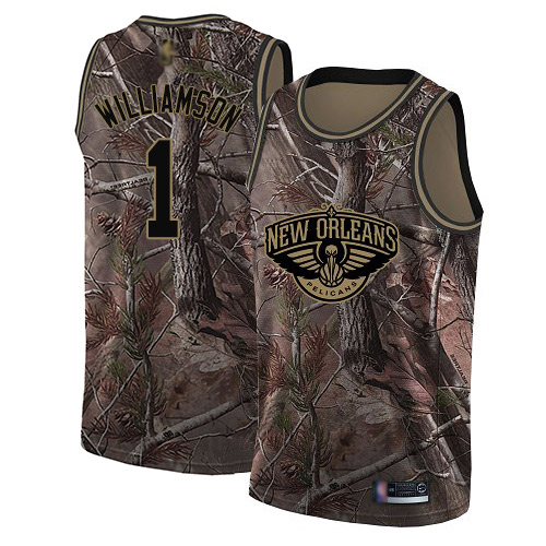 Pelicans #1 Zion Williamson Camo Women's Basketball Swingman Realtree Collection Jersey