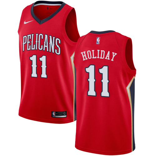 Nike Pelicans #11 Jrue Holiday Red Women's NBA Swingman Statement Edition Jersey