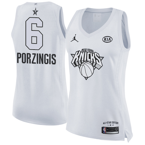 Nike Knicks #6 Kristaps Porzingis White Women's NBA Jordan Swingman 2018 All-Star Game Jersey