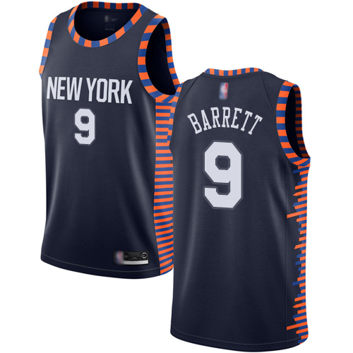 Knicks #9 R.J. Barrett Navy Women's Basketball Swingman City Edition 2019/20 Jersey