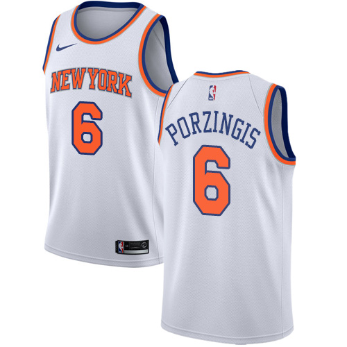 Nike Knicks #6 Kristaps Porzingis White Women's NBA Swingman Association Edition Jersey