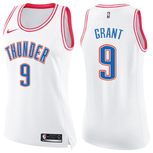 Nike Thunder #9 Jerami Grant White/Pink Women's NBA Swingman Fashion Jersey