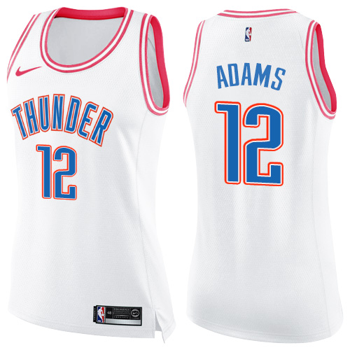 Nike Thunder #12 Steven Adams White/Pink Women's NBA Swingman Fashion Jersey