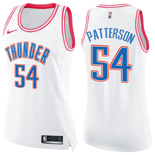 Nike Thunder #54 Patrick Patterson White/Pink Women's NBA Swingman Fashion Jersey