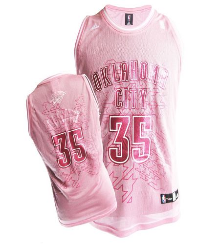 Thunder #35 Kevin Durant Pink Fashion Women's Stitched NBA Jersey