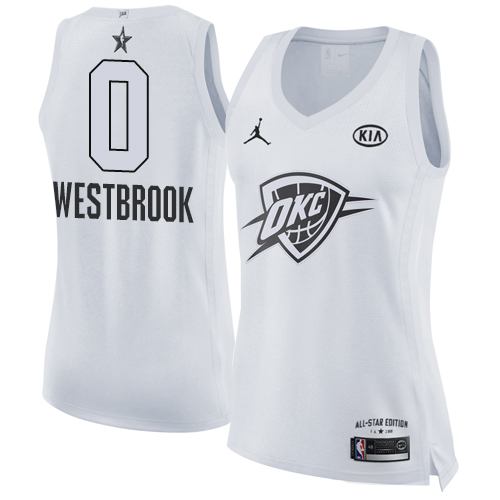 Nike Thunder #0 Russell Westbrook White Women's NBA Jordan Swingman 2018 All-Star Game Jersey