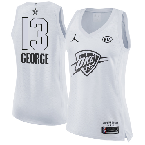 Nike Thunder #13 Paul George White Women's NBA Jordan Swingman 2018 All-Star Game Jersey