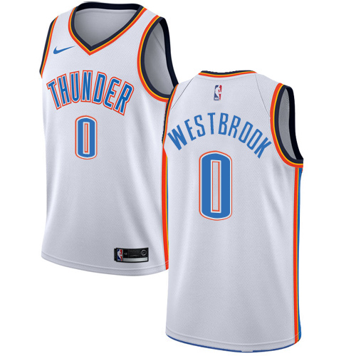 Nike Thunder #0 Russell Westbrook White Women's NBA Swingman Association Edition Jersey