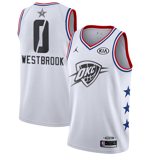 Nike Thunder #0 Russell Westbrook White Women's NBA Jordan Swingman 2019 All-Star Game Jersey