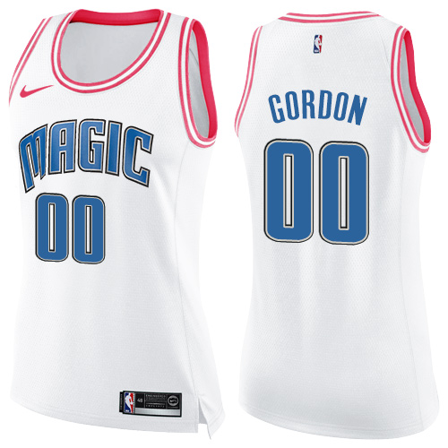 Nike Magic #00 Aaron Gordon White/Pink Women's NBA Swingman Fashion Jersey - Click Image to Close