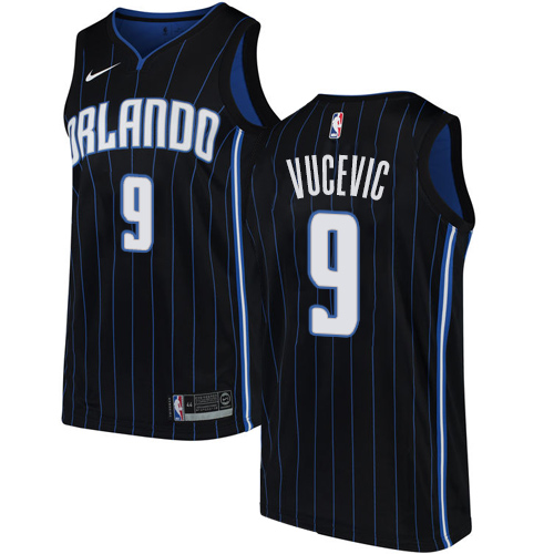 Nike Magic #9 Nikola Vucevic Black Women's NBA Swingman Statement Edition Jersey - Click Image to Close