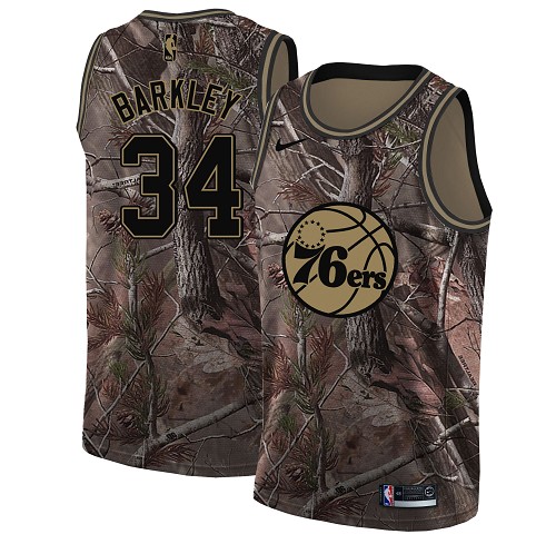 Nike 76ers #34 Charles Barkley Camo Women's NBA Swingman Realtree Collection Jersey