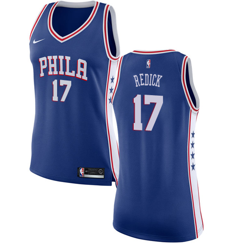 Nike 76ers #17 JJ Redick Blue Women's NBA Swingman Icon Edition Jersey