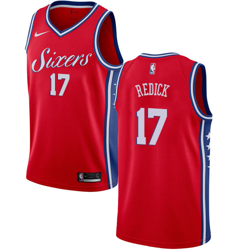 Nike 76ers #17 JJ Redick Red Women's NBA Swingman Statement Edition Jersey