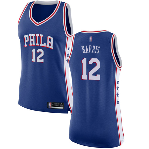 76ers #12 Tobias Harris Blue Women's Basketball Swingman Icon Edition Jersey