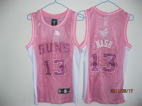 Suns #13 Steve Nash Pink Fashion Women's Stitched NBA Jersey