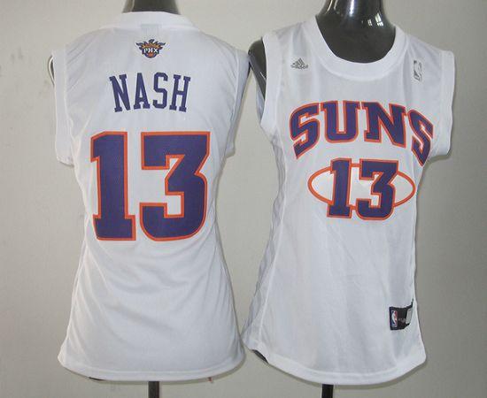 Suns #13 Steve Nash White Fashion Women's Stitched NBA Jersey