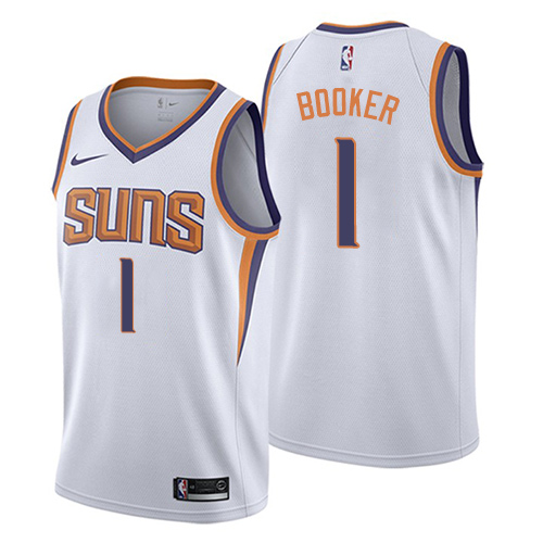 Nike Suns #1 Devin Booker White Women's NBA Swingman Association Edition Jersey