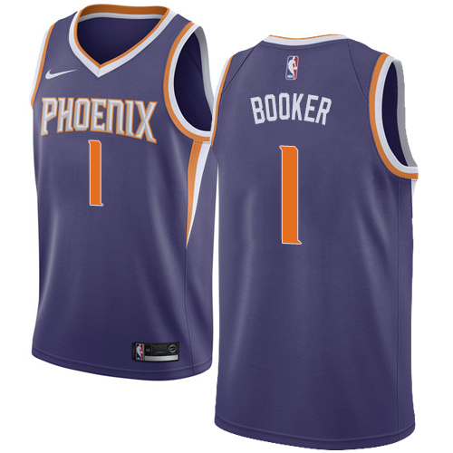 Nike Suns #1 Devin Booker Purple Women's NBA Swingman Icon Edition Jersey