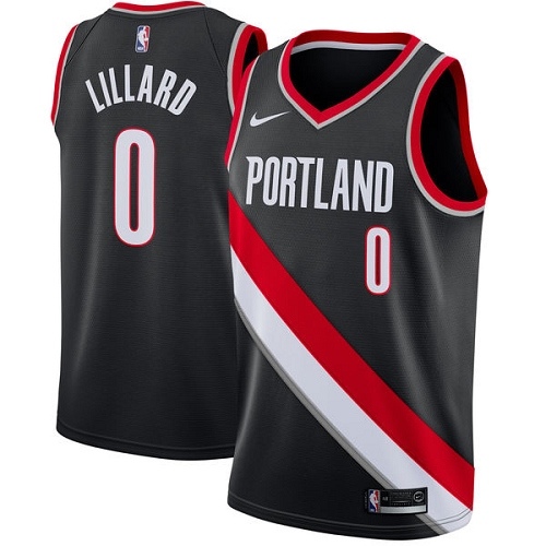 Nike Blazers #0 Damian Lillard Black Women's NBA Swingman Icon Edition Jersey