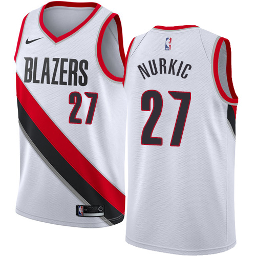 Nike Blazers #27 Jusuf Nurkic White Women's NBA Swingman Association Edition Jersey