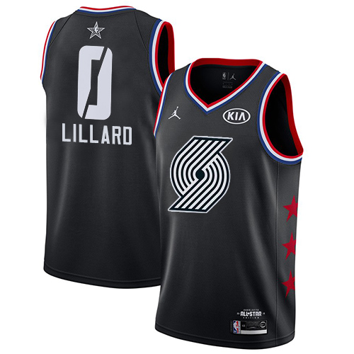 Nike Blazers #0 Damian Lillard Black Women's NBA Jordan Swingman 2019 All-Star Game Jersey