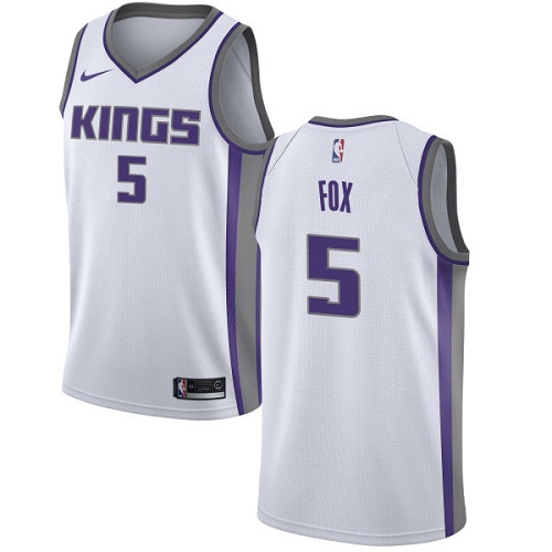 Nike Kings #5 De'Aaron Fox White Women's NBA Swingman Association Edition Jersey