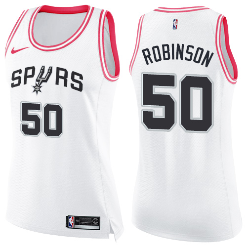 Nike Spurs #50 David Robinson White/Pink Women's NBA Swingman Fashion Jersey