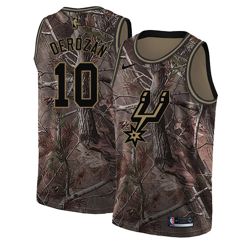 Nike Spurs #10 DeMar DeRozan Camo Women's NBA Swingman Realtree Collection Jersey - Click Image to Close