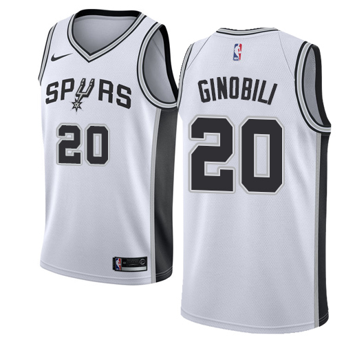 Nike Spurs #20 Manu Ginobili White Women's NBA Swingman Association Edition Jersey