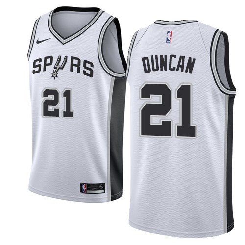 Nike Spurs #21 Tim Duncan White Women's NBA Swingman Association Edition Jersey