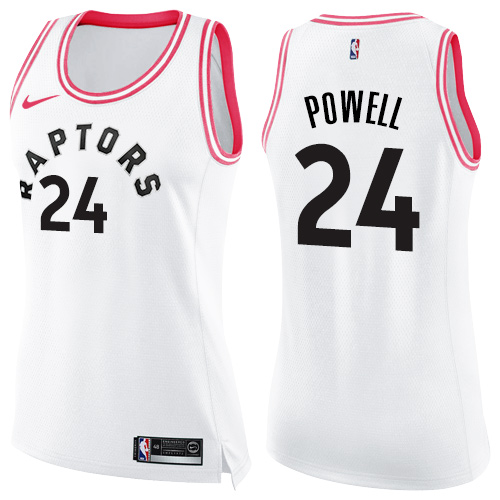 Nike Raptors #24 Norman Powell White/Pink Women's NBA Swingman Fashion Jersey