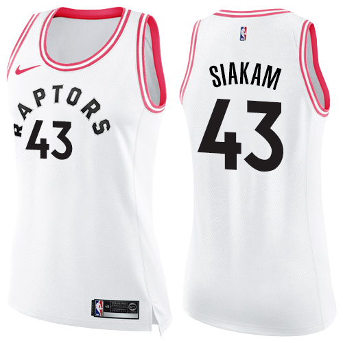 Nike Raptors #43 Pascal Siakam White/Pink Women's NBA Swingman Fashion Jersey