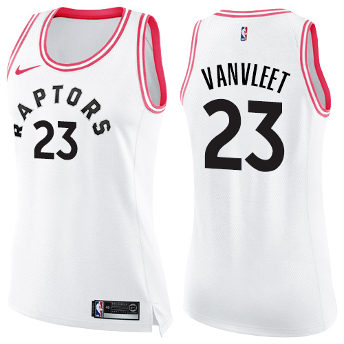 Nike Raptors #23 Fred VanVleet White/Pink Women's NBA Swingman Fashion Jersey