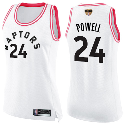 Raptors #24 Norman Powell White/Pink 2019 Finals Bound Women's Basketball Swingman Fashion Jersey