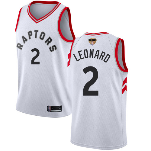 Raptors #2 Kawhi Leonard White 2019 Finals Bound Women's Basketball Swingman Association Edition Jersey