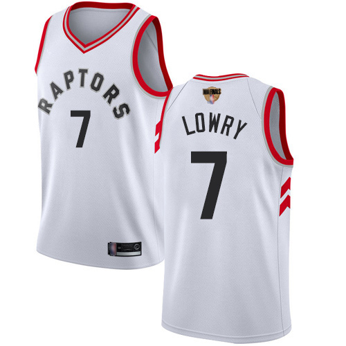 Raptors #7 Kyle Lowry White 2019 Finals Bound Women's Basketball Swingman Association Edition Jersey