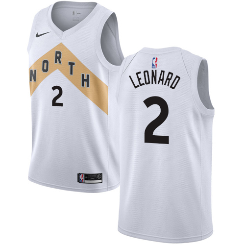 Raptors #2 Kawhi Leonard White Women's Basketball Swingman City Edition 2018/19 Jersey