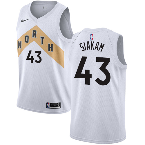 Raptors #43 Pascal Siakam White Women's Basketball Swingman City Edition 2018/19 Jersey