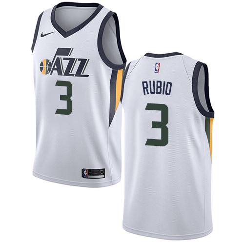 Nike Jazz #3 Ricky Rubio White Women's NBA Swingman Association Edition Jersey - Click Image to Close