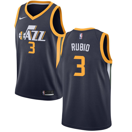 Nike Jazz #3 Ricky Rubio Navy Women's NBA Swingman Icon Edition Jersey