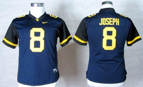 Mountaineers #8 Karl Joseph Navy Blue Women's Stitched NCAA Jersey