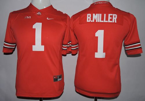 Buckeyes #1 Braxton Miller Red Women's Stitched NCAA Jersey